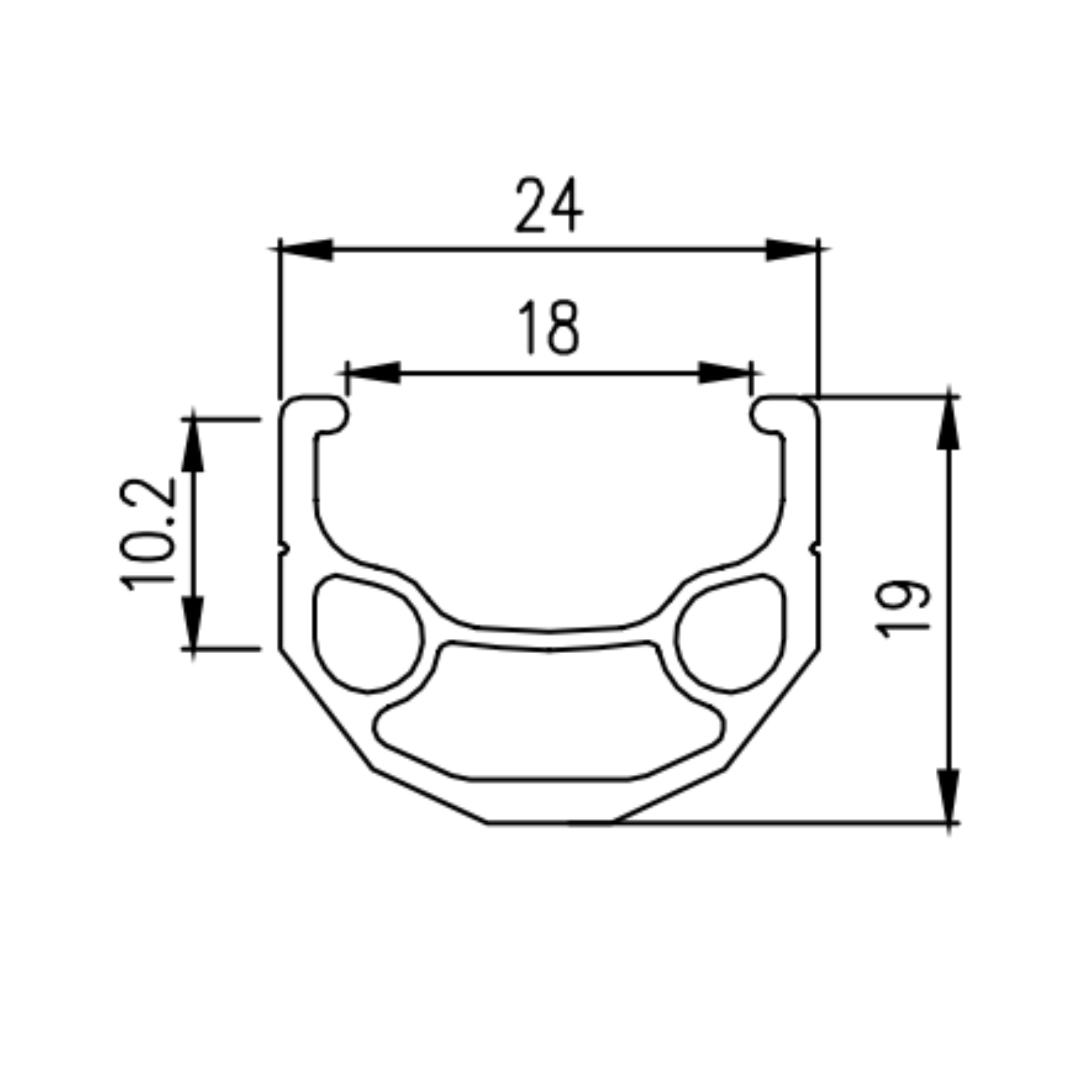 Alexrims DH19 Felge 622X18, 36h
