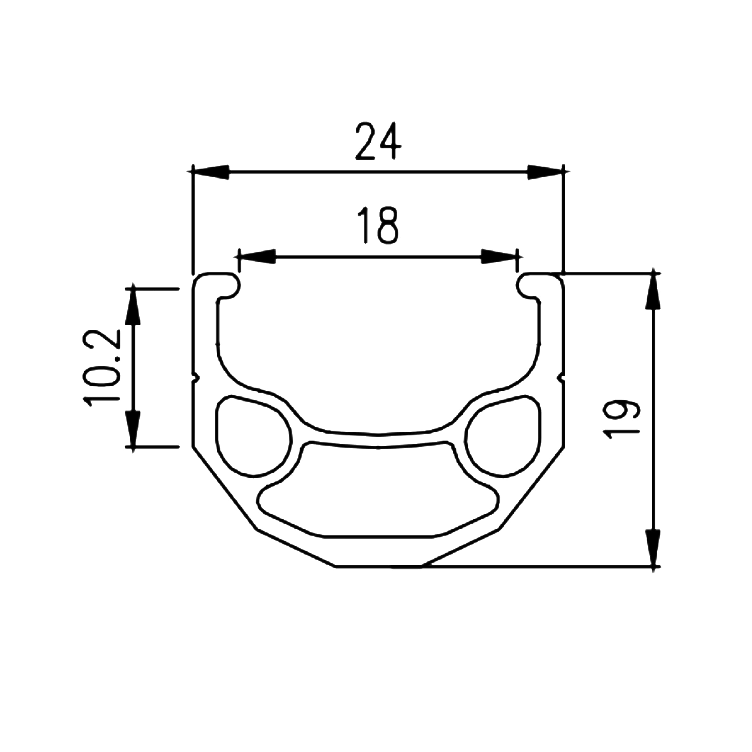 Alexrims DH19 Felge 622X18, 36h