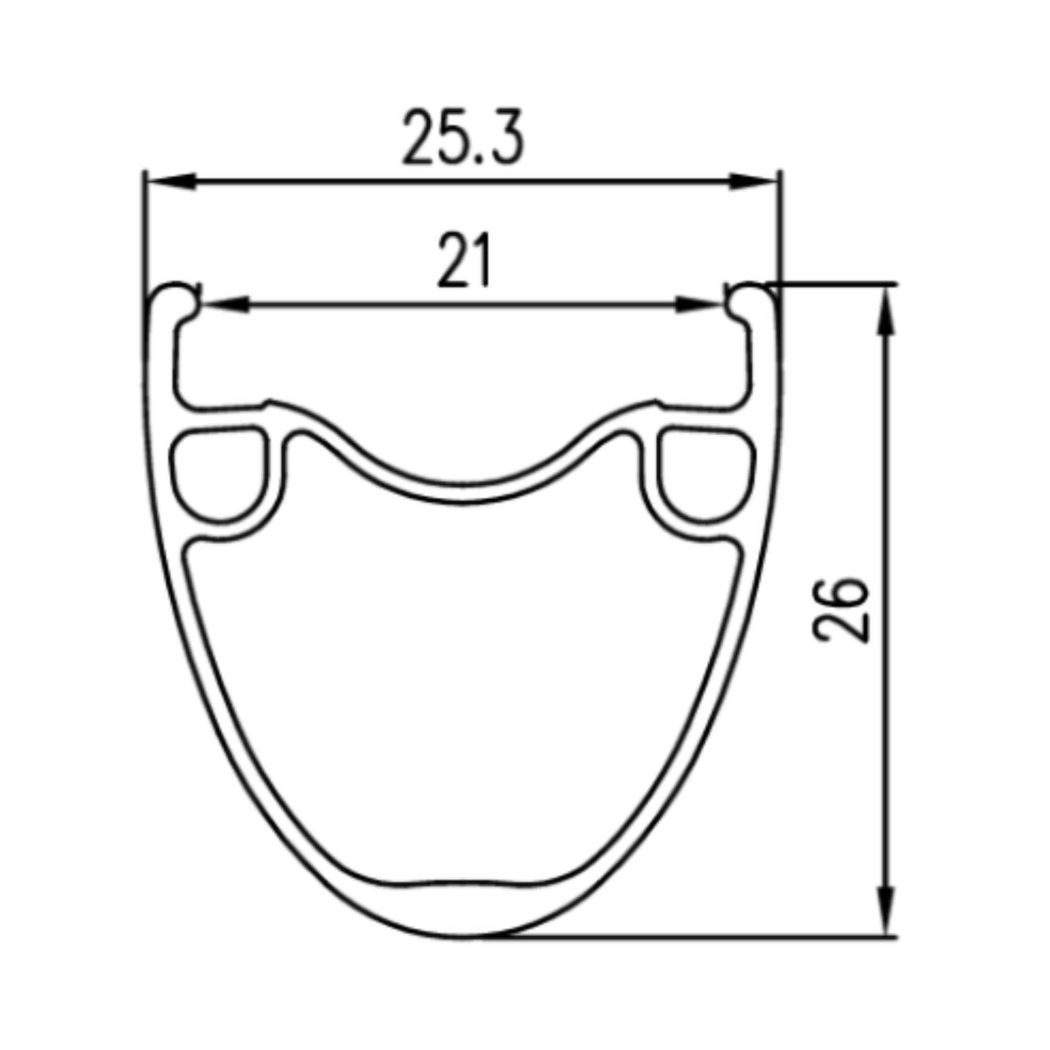 Alexrims GD26P rim 622X21, 32h